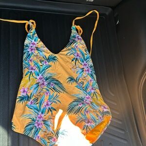 Floral, One piece, Cross back